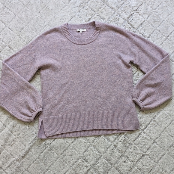 Madewell Sweaters - Madewell Wool Blend Sweater Women's XS Purple Merino Alpaca Balloon Sleeve